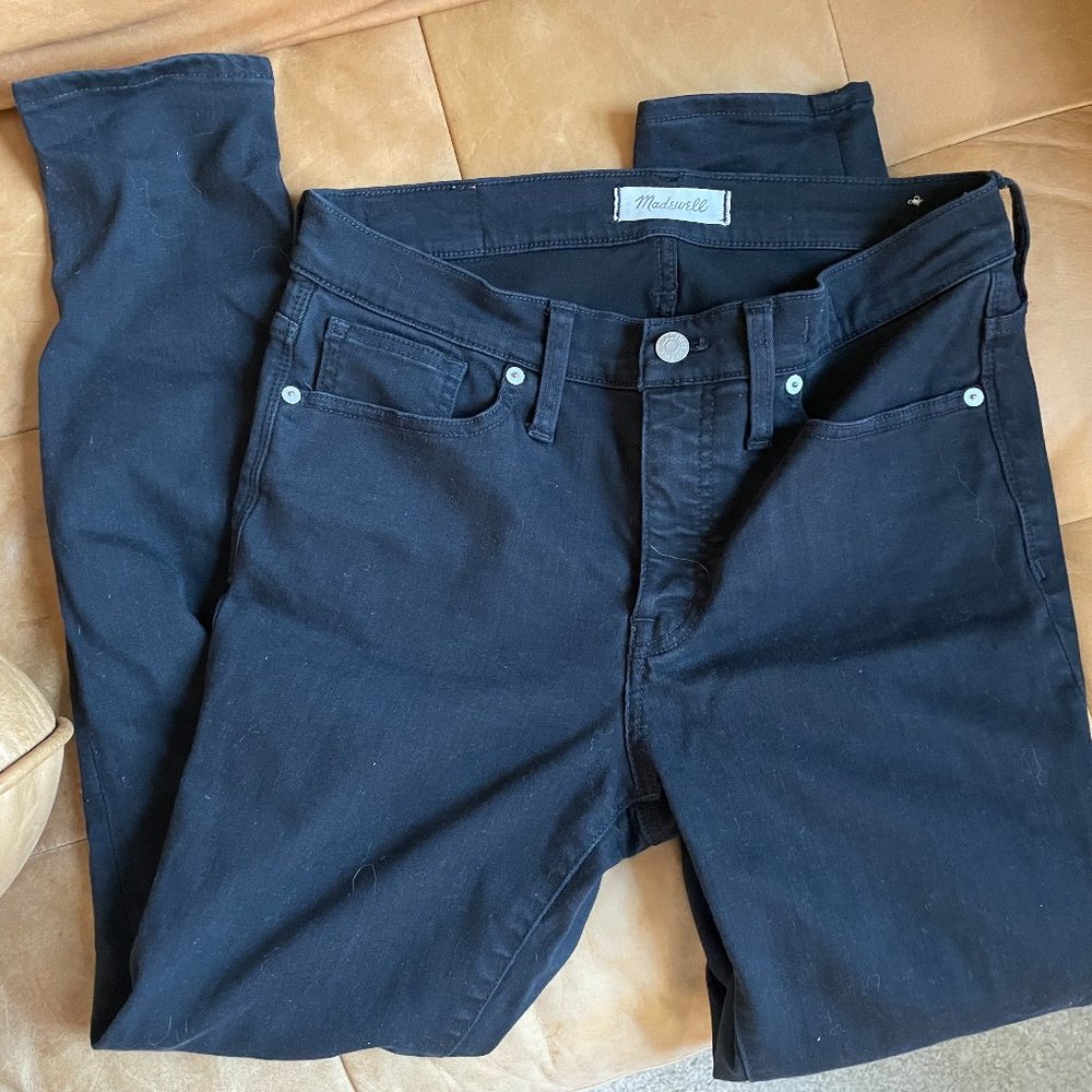 Madewell 9" Rise Skinny Jeans in Lunar Wash - Black Denim